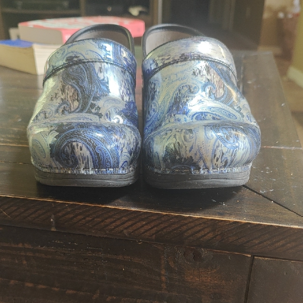 Dansko Blue and Cream Paisley Clogs - Picture 3 of 3